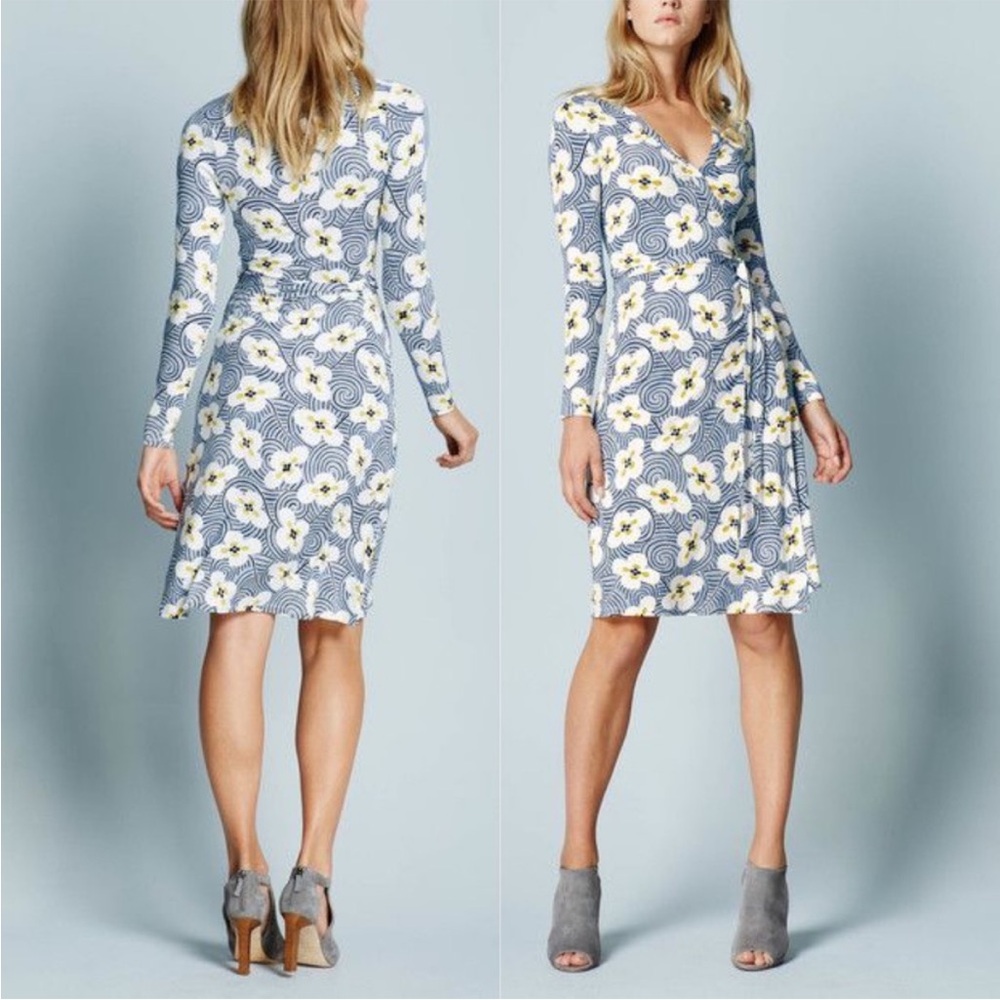 Boden Blue and White Floral Midi Dress - dress hem has been cut to shorten